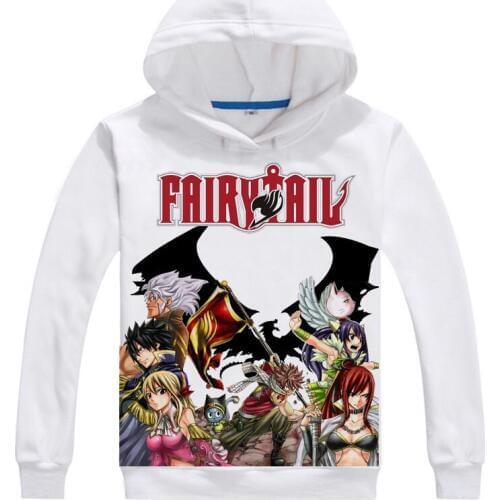 Fairy Tail Hoodie Anime Cat Happy and Lucy Cosplay white hoodies Cute Sweatshirts Japanese Cartoon Fans