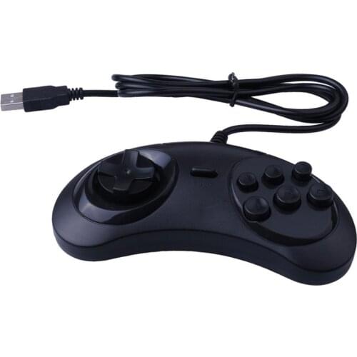 USB Gamepad Game Controller 6 Buttons for SEGA USB Gaming Joystick for PC Mega Drive Deluxe Drive Wonder Mega Game Handle