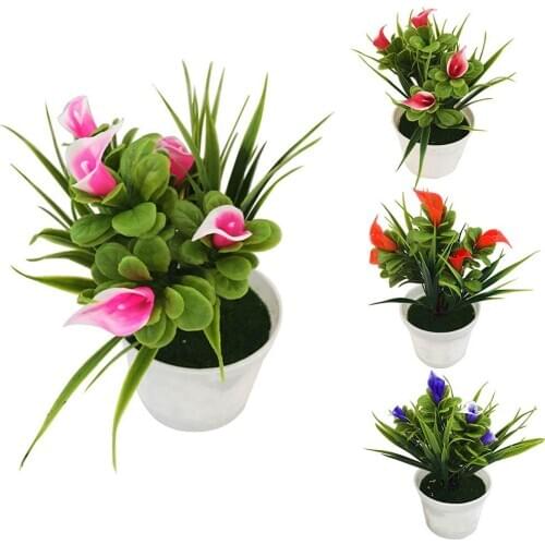 1Pc Potted Handmade Artificial Flower Bonsai Stage Garden Wedding Fake Flower Party Meeting Wedding Decor Props Potted plant