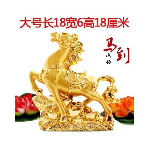 Art Decorative home Gold plated resin horse furnishing articles A quick Handicraft home decoration atmosphere! beautiful