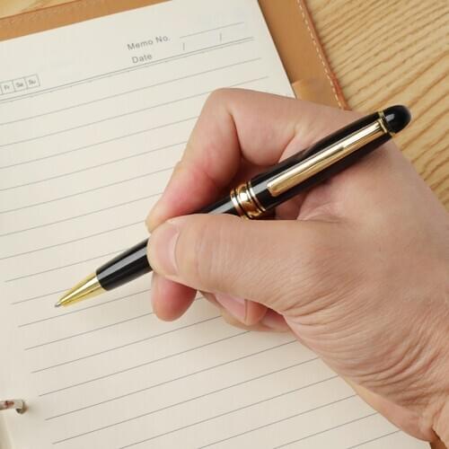 Classic Design Rotating Metal Pen Modern Creative Ink Ballpoint Pen Gold Silver Clip Office School Writing Stationery Supplies