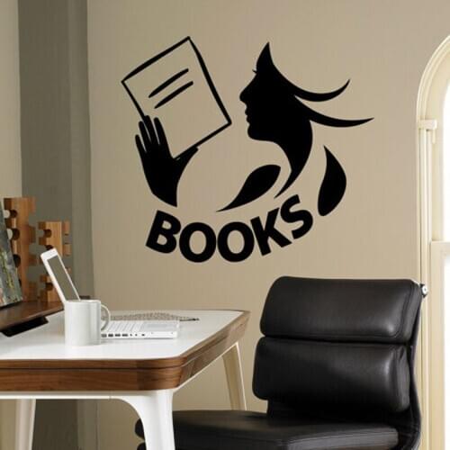 Books Wall Decal Vinyl Sticker Library School Classroom Home Interior Living Room Children Bedroom Removable Mural C10-23