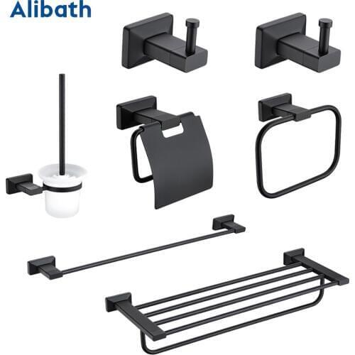 Matte Black Bathroom Accessories Towel Shelf Toilet Paper Holder Soap Holder Wall Mounted Brass Towel Rack Tumble Holder