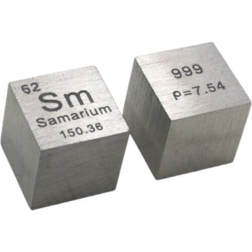 Samarium Metal 10mm Density Cube 99.9% Pure for Element Collection