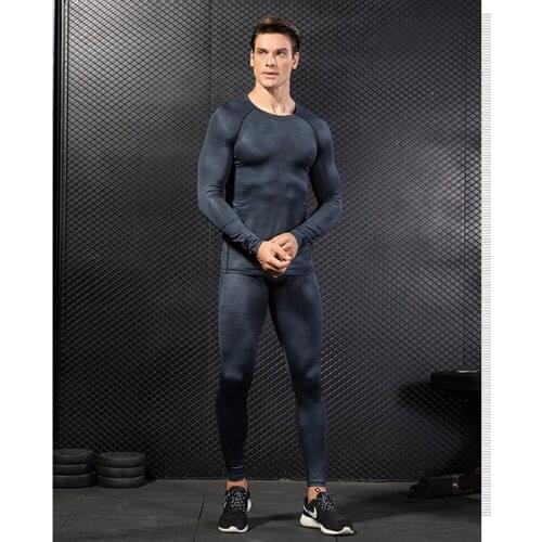Mens 3d Printing Fitness Running Training Long Sleeves Tight Elastic Wicking And Quick-Drying Clothes Male Activewear Apparel