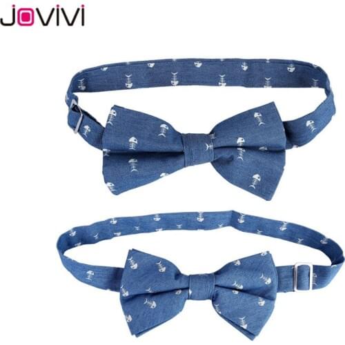 Jovivi Mens Floral Denim Ties Novelty Skinny Casual Neckties Bow Tie for Suit Business Party Fathers Day/Valentines Day Gift