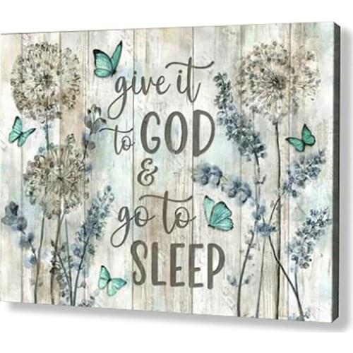Wall Art Decor Room Posters Get It God Go To Sleep Prints Vintage Rustic Dandelion Canvas Landscape Butterfly Painting Printing