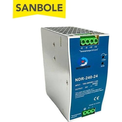NDR-240-24 Ultra Thin DIN Rail Mounted 24V 10A For Industrial Control Drive Electric Cabinet Switch Power Supply