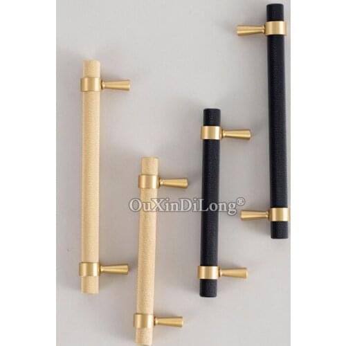 New 2PCS European Knurled Pure Brass Furniture Handles Drawer Pulls Cupboard Wardrobe Kitchen TV Cabinet Pulls Handles and Knobs