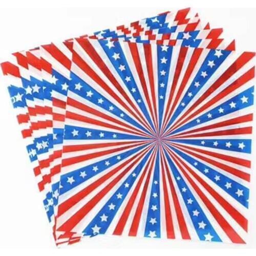 Flag Design Food Grade Wax Coated Paper Food Packaging paper Wraping Oil-Absorbing Sheet Hot Dog Packing Paper 25*25cm