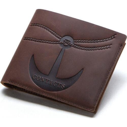 Luxury Classic Vintage 100% Wallet Genuine Leather Men Wallets Short Male Purse Card Holder Wallet Men Fashion High Quality