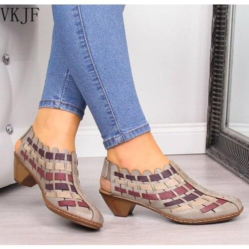Women Sandals Gladiator Summer Sandals Fashion Stitching Ladies Heel Sandals Female Casual Wedges Sandals Sandalias Mujer