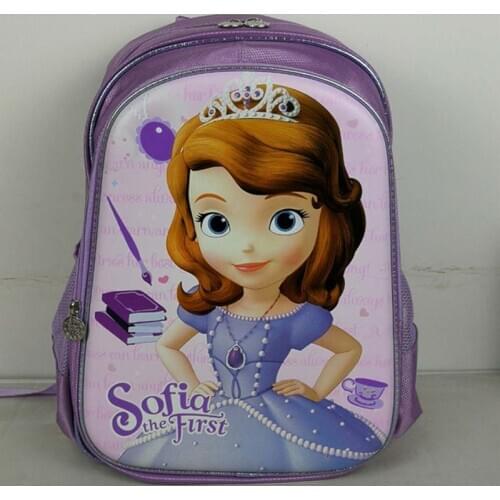 Disney Sofia 3D cartoon school bags for girl plush water proof super light large capaci backpack lovely knapsack Mochila escolar