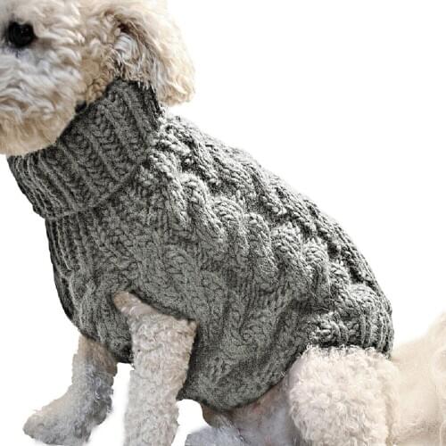 Warm Dog Cat Sweater Clothing Winter Turtleneck Knitted Pet Cat Puppy Clothes Costume For Small Dogs Cats Chihuahua Outfit Vest