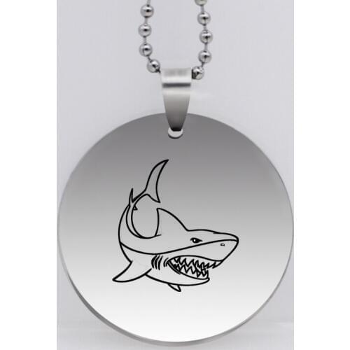 Ufine animal jewelry dad gift pendant army card shark stainless steel customed necklace N4487