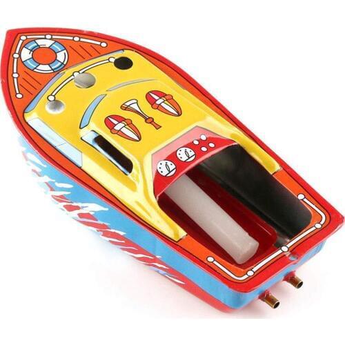 Vintage Steam Powered Candle Iron Boat Clockwork Toy Education Kids Collectible great home decoration or a interesting party toy