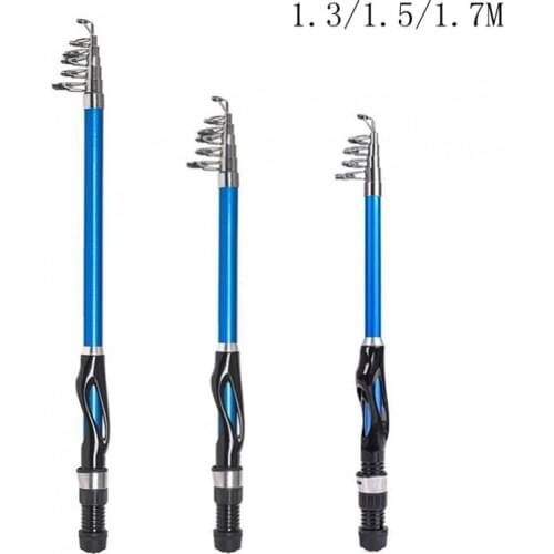 1.3m 1.5m 1.7m Durable Glass Fiber Telescopic Fishing Rod Snake Handle Mini Sea Pole Travel Sea Rock Rods