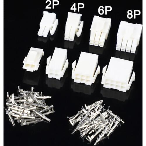 10set/lot 4.14mm 2/4/6/8 pin Automotive 4.14 Electrical wire Connector Male Female cable terminal plug Kits Motorcycle car