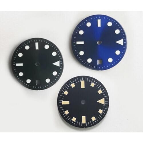 28.5mm /29mm Blue Luminous 4-pin Literal Watch Dial for 2824/ 2836/ 2813 Watch Movement Accessories