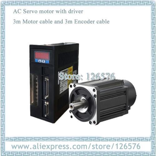Absolute encoder AC Servo Motor 80ST-M02430 servo motor AC220V 2.39N.M 750W 3000rpm Servo motor and Driver with 3m Cable