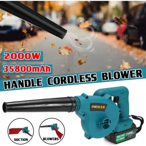 35800mAh 2000W Cordless Electric Air Blower & Suction Handheld Leaf Computer Dust Collector Cleaner for Makita 18V Battery
