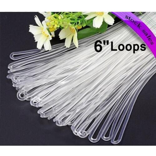 Love Chain 6 Inch 50pc/lot Premium Clear Plastic Luggage Loop Straps/Worm Loops for Luggage Tags, by Specialist ID