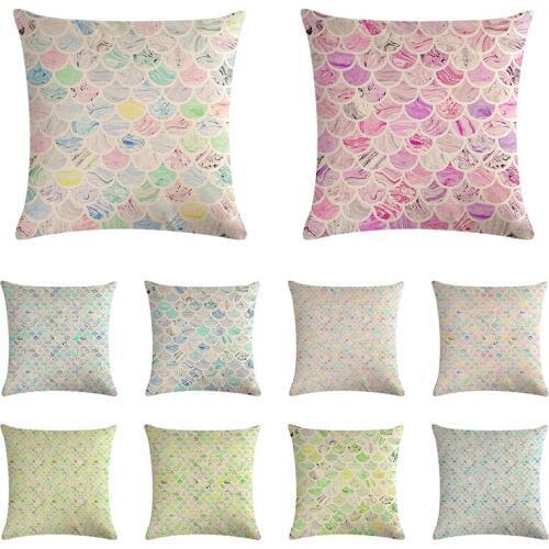 Mermaid Fish Scale Cushion Cover Home Decorations Soft Throw Pillow Case Christmas Gifts Car Sofa Decor Pillowcase Cojines ZY972
