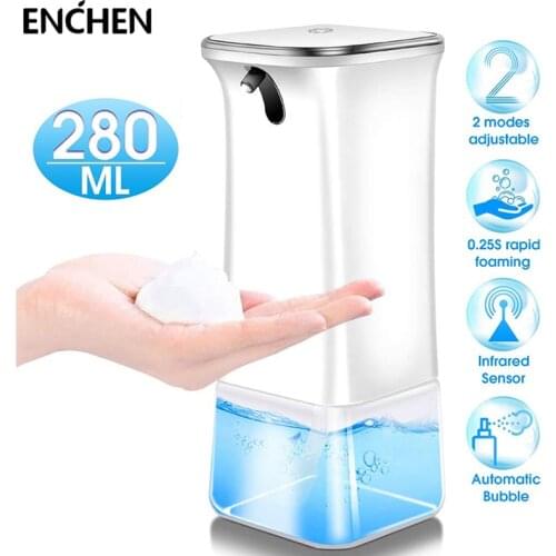 ENCHEN Automatic Touchless Foam Soap Dispenser with Infrared Motion Sensor 280ML Foam Soap Dispenser for Bathroom Kitchen