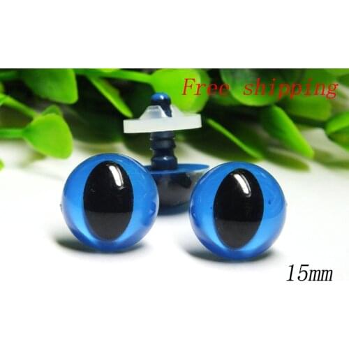 Fress ship!!!15mm bule color Animal Eyes Safety Eyes CAT Eyes for Amigurumi-100pcs