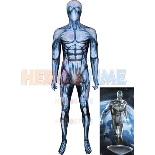 Fantastic Four Mr. Cosplay Costume Spandex Printed Superhero Zentai Suit Halloween Party Cosplay Bodysuit Custom Made