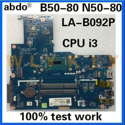 Abdo ZIWB2/ZIWB3/ZIWE1 LA-B092P motherboard for Lenovo B50-80 N50-80 notebook motherboard CPU i3 5005U/5010 DDR3 100% test work