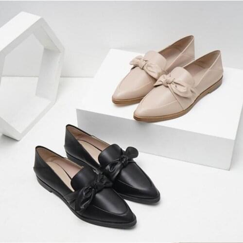 Famous designer lazy slip on two wears moccasins women modis single shoes leather bow-knot flats loafers ladies creepers shoes