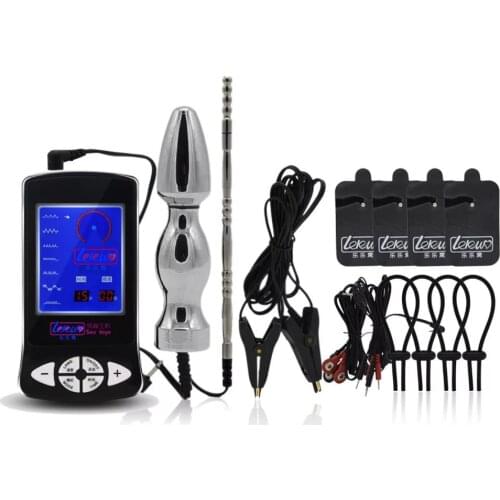 Men Electric Shock Kit,Electro Anal Plug,Orgasm Masturbation Massage,Medical Themed Sex Toys，Penis ring