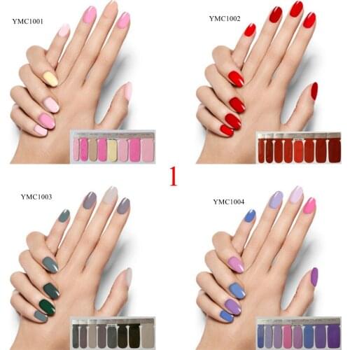 4pcs/set Nail art Pure-color Full-Cover Sticker Sheet 16tips Sticker Polish Sticker YMC