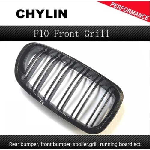 One Pair Car Style Front Gloss Black Grilles for BMW F18 F10 2010-2016