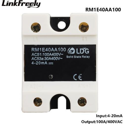 RM1E40AA100 Single Phase AC Solid State Relay,Industrial Analog Switching SSR 100A/400VAC,Isolation Voltage Regulator Relay