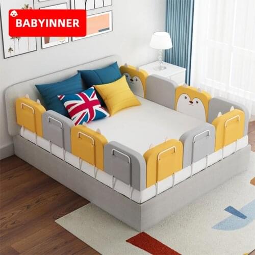 Babyinner Baby Bed Fence 60cm 50cm Adjustable Height Baby Safety Bed Rails Anti-collision Baby Crib Bumper Guardrail 0-6 Years