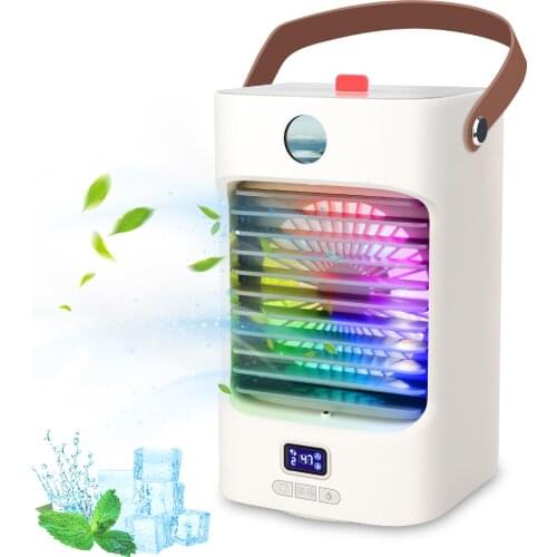 Speclux 4 in 1 Portable Air Conditioner USB Evaporation Cooler with 120°Shaking Head, 3 Speeds, 7 Lights Mobile Air Cooler