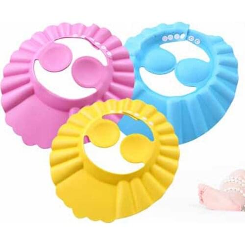 Sale 1PC Safe Shampoo Shower Bathing Bath Protect Soft Cap Hat For Baby Wash Hair Shield Children Bathing Shower Cap Hat Kids
