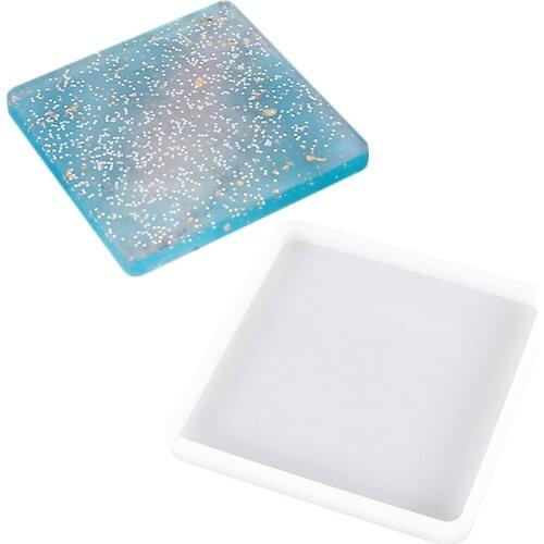 DIY Crystal Drop Silicone Mud Pressing Board Setting Table Homemade Mold Square Mirror Jewelry Coaster Drop Mold Wholesale