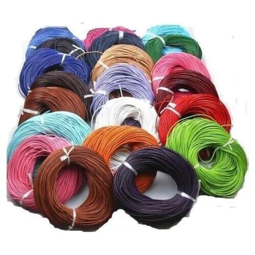 Mixed Black Coffee brown 2mm real wax Round COW Genuine Leather Cord dget3 Bracelet Necklace Cord DIY for jewelry making