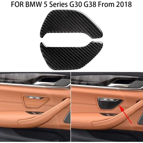 Carbon fiber auto interior ashtray panel decoration, suitable For BMW 5 series G30 G38 stickers 1 piece/set