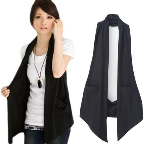 Spring Womens All-match Slim Black Colete Vest Women Casual Waistcoat Vests Ladies Fashion Clothing Plus Size M-4XL