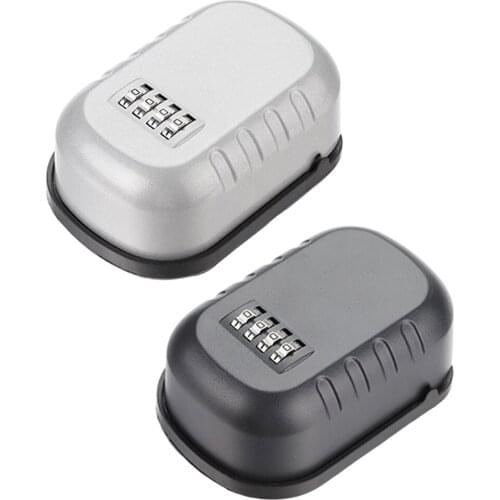 Key Lock Box Wall Mounted Aluminum Alloy Key Safe Box 4 Digit Combination Key Storage Lock Box for Outdoor Spare House Keys