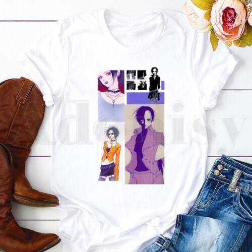 Manga Anime Nana Osaki Anime Harajuku Ren Honjo Short Sleeve Female Tops Tees Harajuku Vogue VintageT Shirts Womens T-shirt