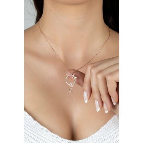 Love Butterflies 925 Silver Necklaces for Womens Elegant Diamond Fashion Jewelry Collares Mujer Pendants Wedding Birthday Gift