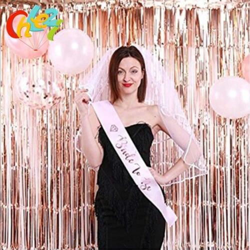 1*2m Rose gold Metallic Foil Tinsel Fringe Curtain Door Rain Wedding Birthday Party Decoration Backdrop Background Photo Props