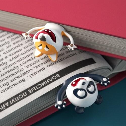1pcs Cute Panda and Shiba Inu PVC Bookmarks Funny 3D Stereo Cartoon Animal Book Marker School Supplies Stationery