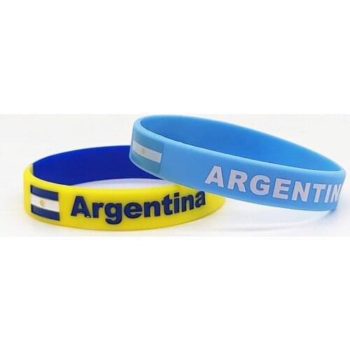 1pc Argentina Flag Wristband Bangle Men Women Friendship Rubber Bracelet Motivational Silicone Wrist Strap Cuff Accessories Gift