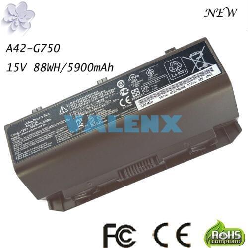 15V 88WH 5900mAh A42-G750 laptop Battery for ASUS ROG G750 G750J G750JH G750JM G750JS G750JW G750JX G750JZ Series